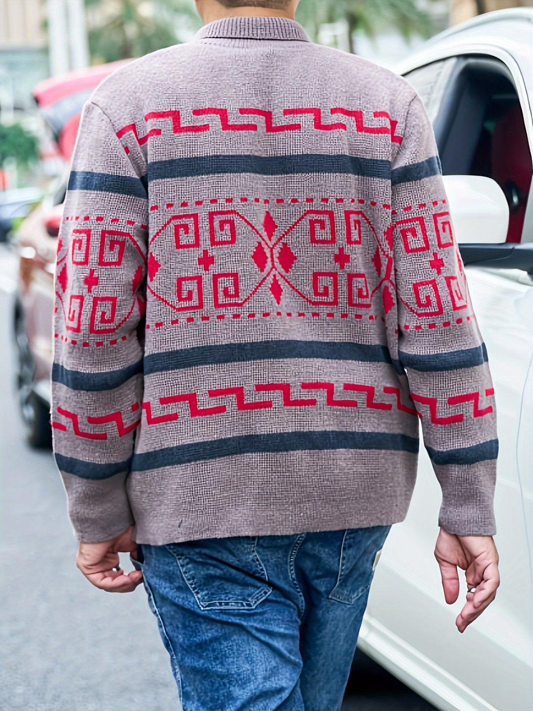 Rickie - Cardigan da uomo casual con cerniera lampo