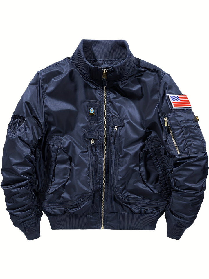 Veste bomber chaude tactique d'extérieur avec col montant pour hommes | Parfait pour les activités de plein air