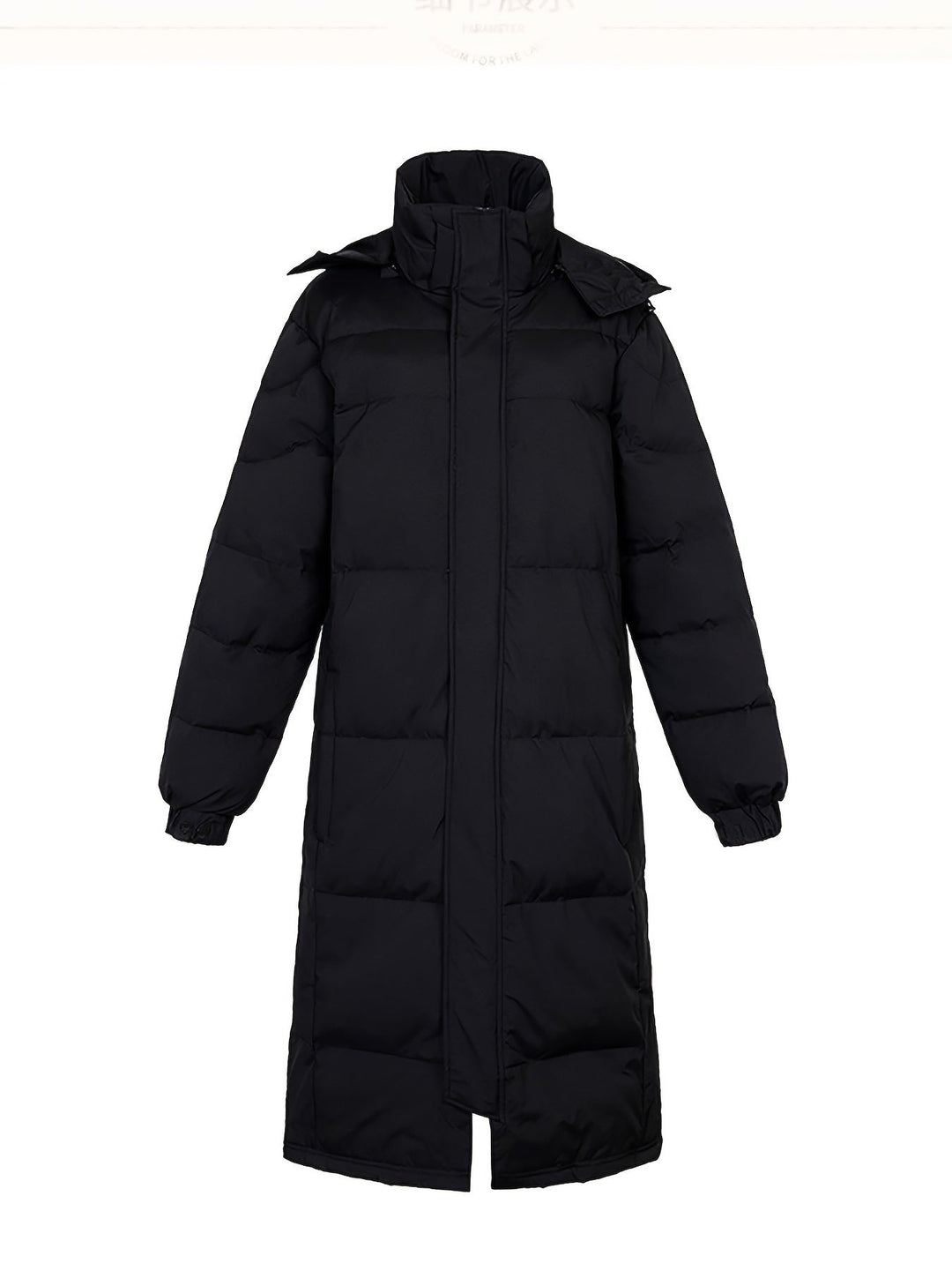Veste d'hiver chaude longue matelassée noire à capuche en coton pour hommes | Parfaite pour les activités de plein air