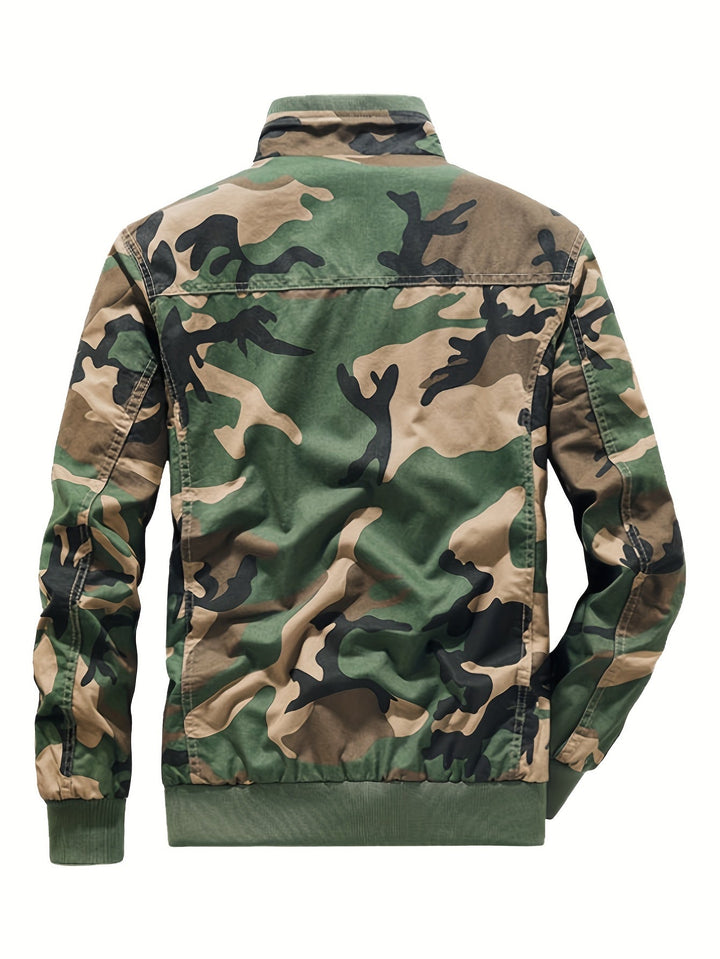Veste pilote camouflage chaude avec plusieurs poches pour hommes | Parfaite pour les activités de plein air
