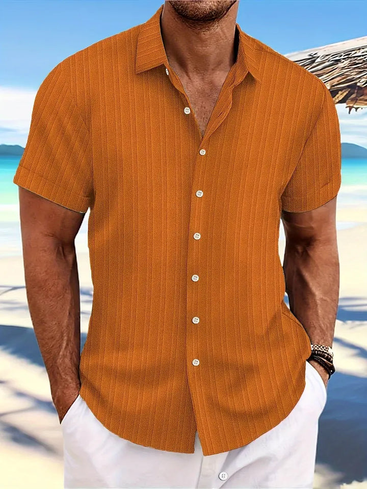 Herren Sommerhemd mit Knopfleiste – Kurzarm Freizeithemd mit Kragen für Urlaub, Strand & Alltag