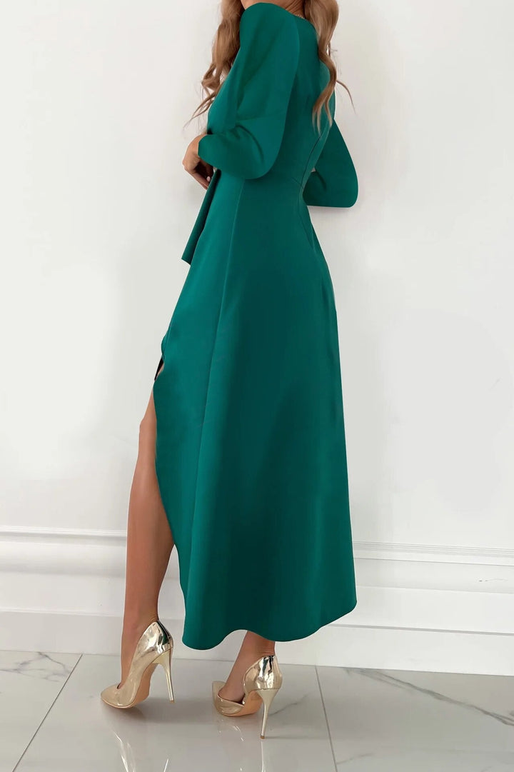 Arielle - elegante abito da sera con scollo a V plissettato