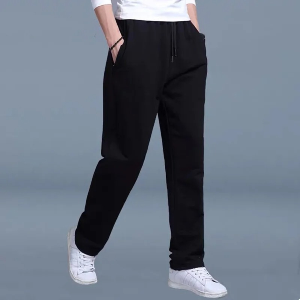 Pantalon de jogging homme avec cordon de serrage – Pantalon de loisirs confortable avec jambe droite et taille élastique pour le quotidien et le sport
