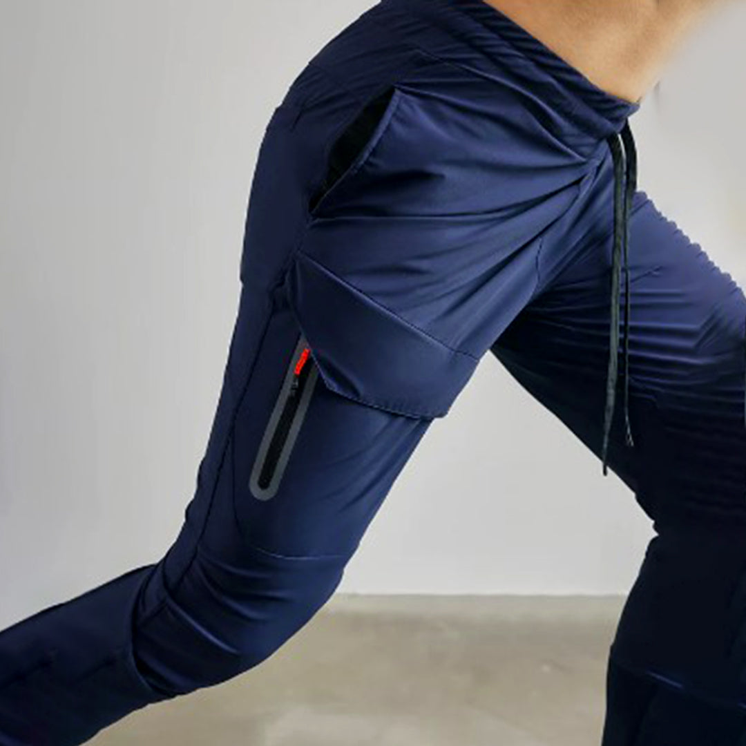 Pantalon de jogging homme avec poches cargo – Pantalon d'entraînement sportif coupe slim pour le quotidien et le fitness