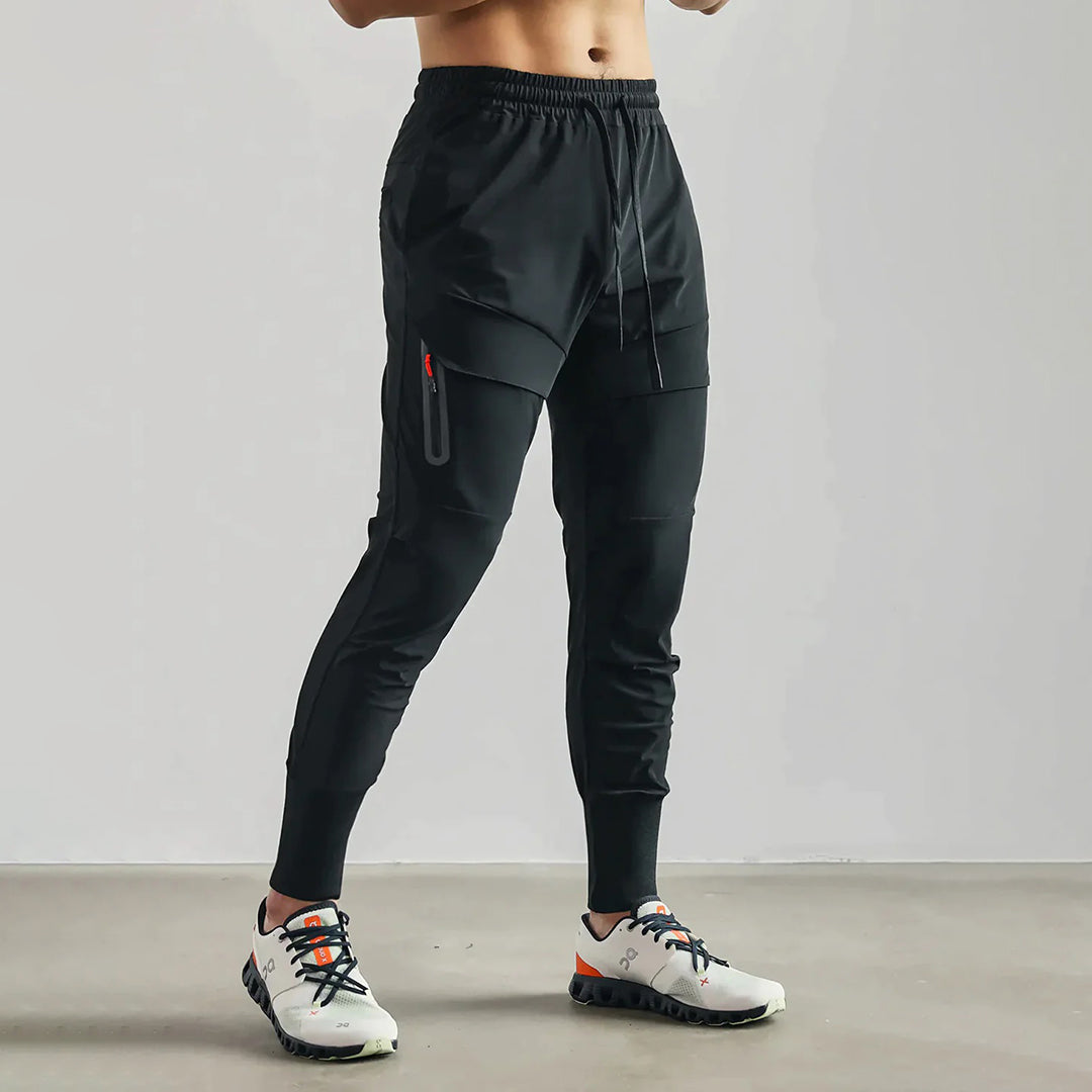 Pantalon de jogging homme avec poches cargo – Pantalon d'entraînement sportif coupe slim pour le quotidien et le fitness