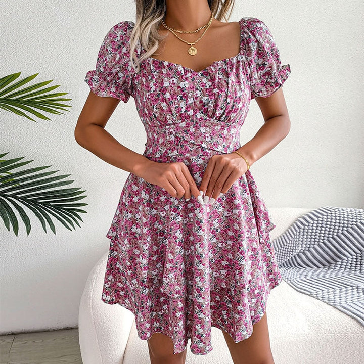 CLAIRE - Robe avec encolure carrée et laçage