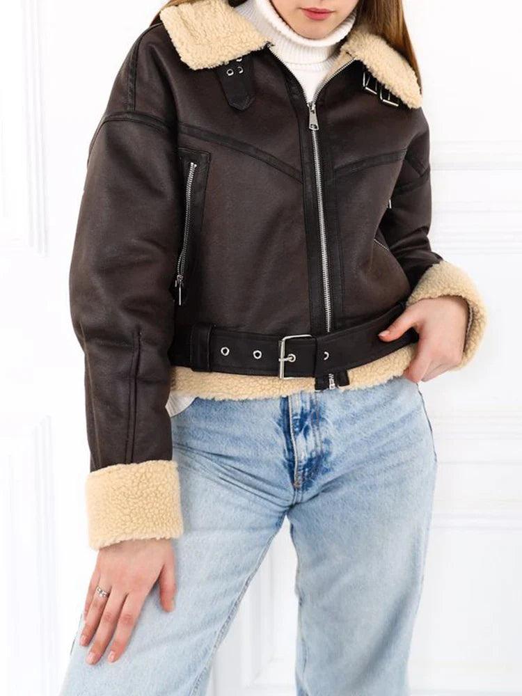 Samara - Stylish cropped jacket with zipper