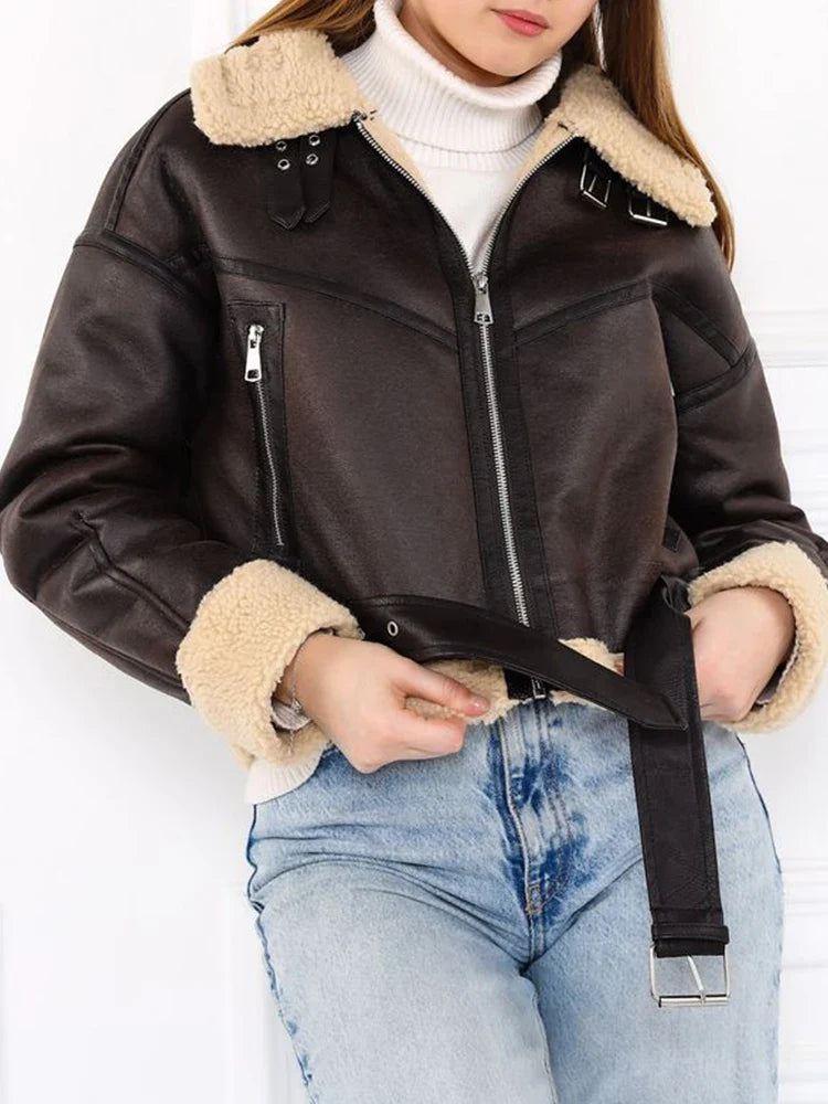 Samara - Stylish cropped jacket with zipper