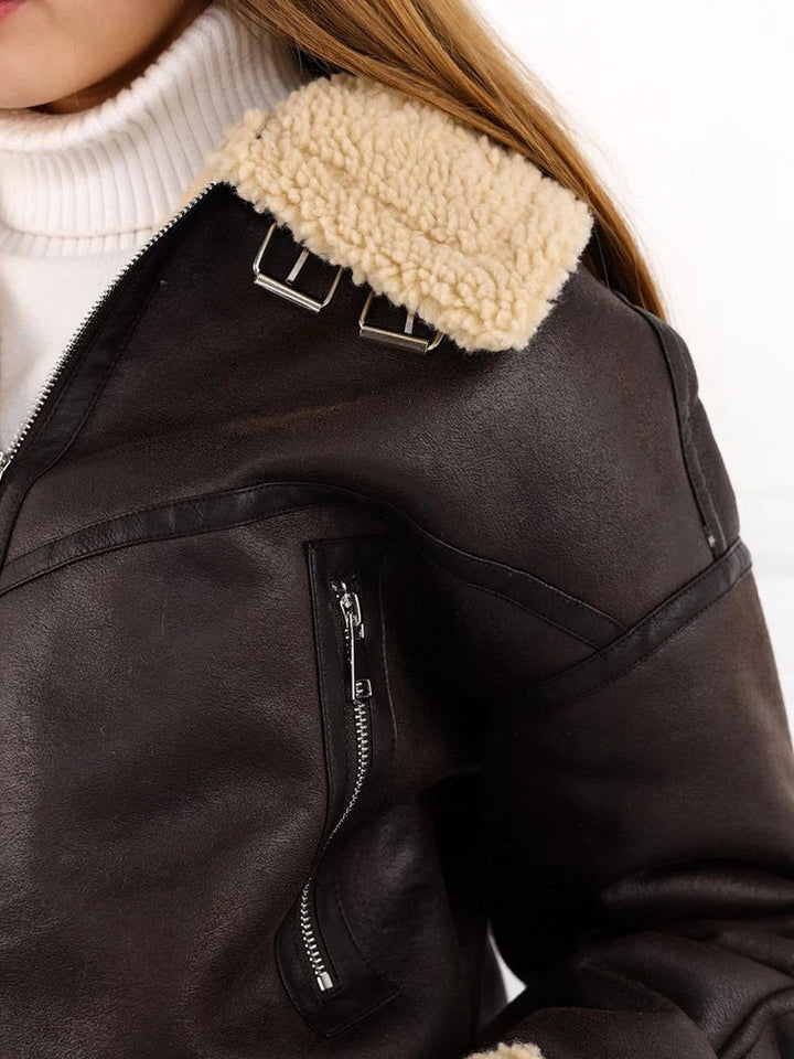 Samara - Stylish cropped jacket with zipper