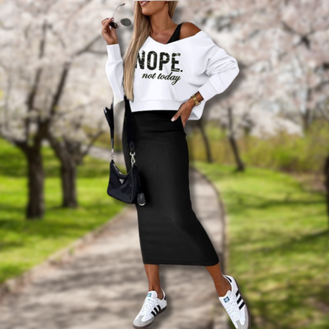 Halcyon - Robe avec pull - Chic/Élégant - Matériau luxueux - Idéal pour l'automne pour femmes
