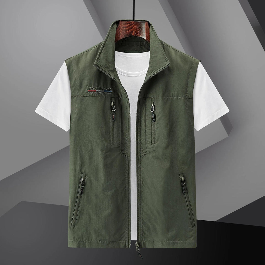 Herren Outdoor-Weste mit Reißverschlusstaschen – Atmungsaktive Freizeitweste für Wandern & Reisen