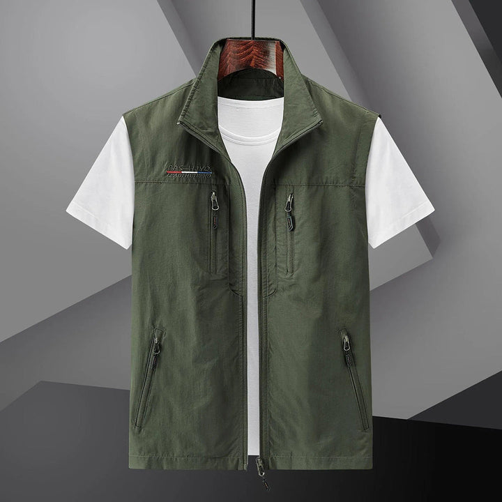 Herren Outdoor-Weste mit Reißverschlusstaschen – Atmungsaktive Freizeitweste für Wandern & Reisen
