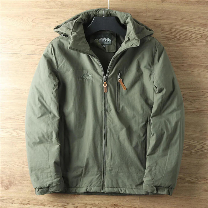 Herren Outdoorjacke mit Fleece-Innenfutter – Winddichte & Wasserabweisende Übergangsjacke mit Kapuze