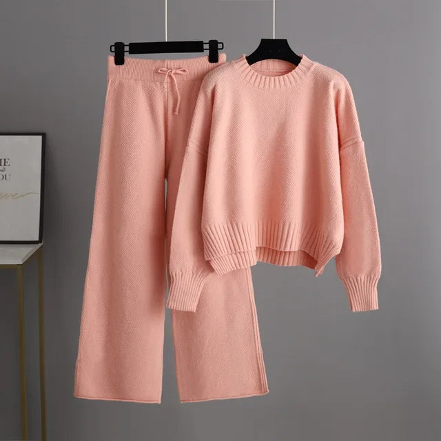 Eulalia - Pull oversize confortable & pantalon en maille large pour femmes