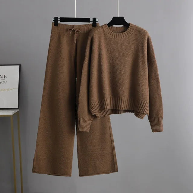 Eulalia - Pull oversize confortable & pantalon en maille large pour femmes