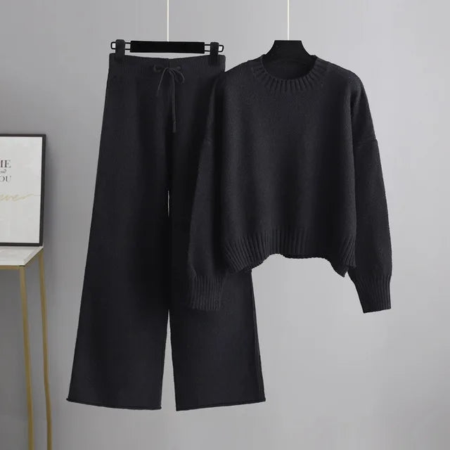 Eulalia - Pull oversize confortable & pantalon en maille large pour femmes