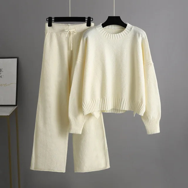 Eulalia - Pull oversize confortable & pantalon en maille large pour femmes
