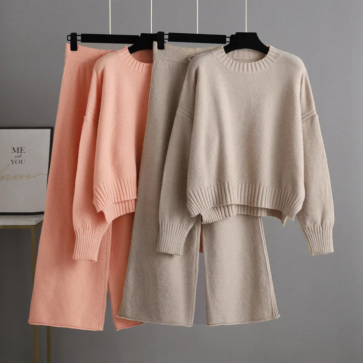 Eulalia - Pull oversize confortable & pantalon en maille large pour femmes