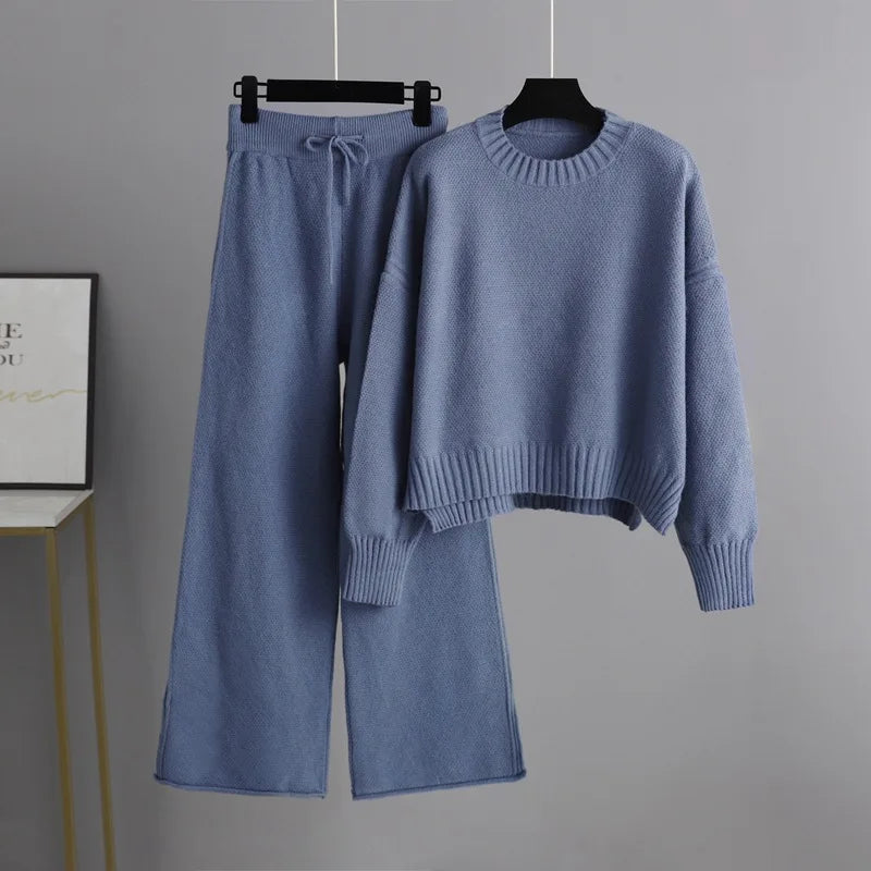 Eulalia - Pull oversize confortable & pantalon en maille large pour femmes