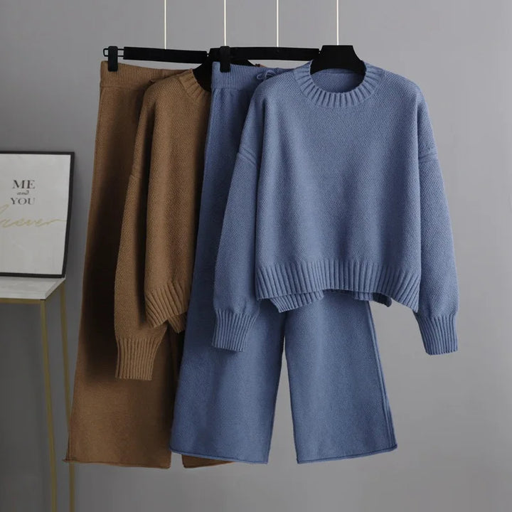 Eulalia - Pull oversize confortable & pantalon en maille large pour femmes