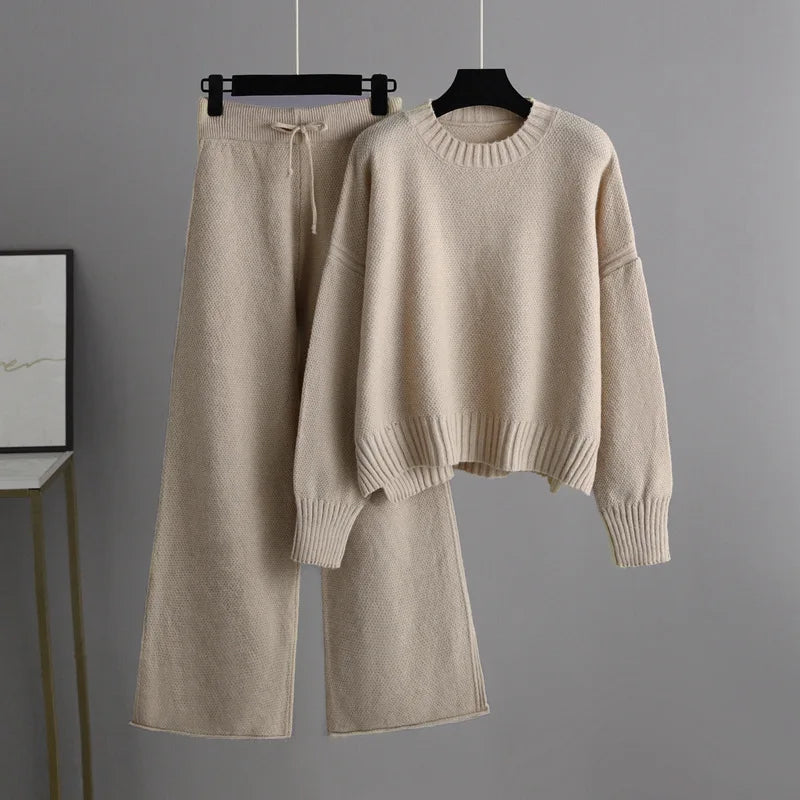Eulalia - Pull oversize confortable & pantalon en maille large pour femmes