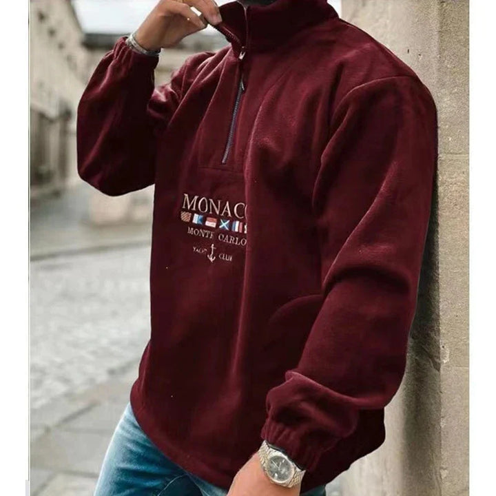 Kallie - Maglione casual con mezza cerniera per uomo
