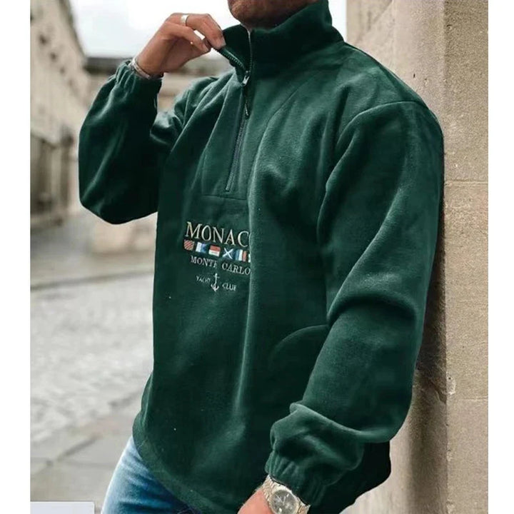 Kallie - Maglione casual con mezza cerniera per uomo