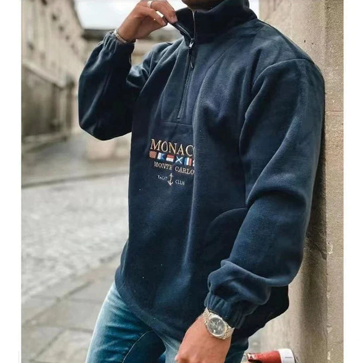 Kallie - Maglione casual con mezza cerniera per uomo