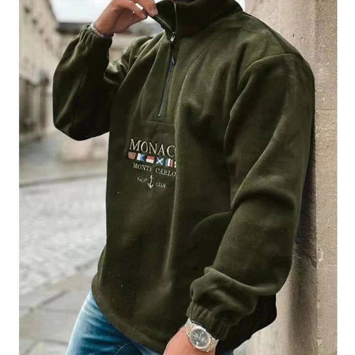 Kallie - Maglione casual con mezza cerniera per uomo