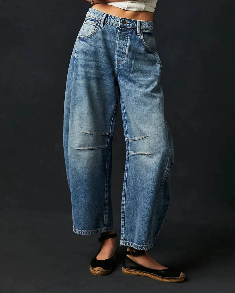 Jean baggy femme à jambes larges – Pantalon en denim taille haute style vintage pour streetwear et usage quotidien
