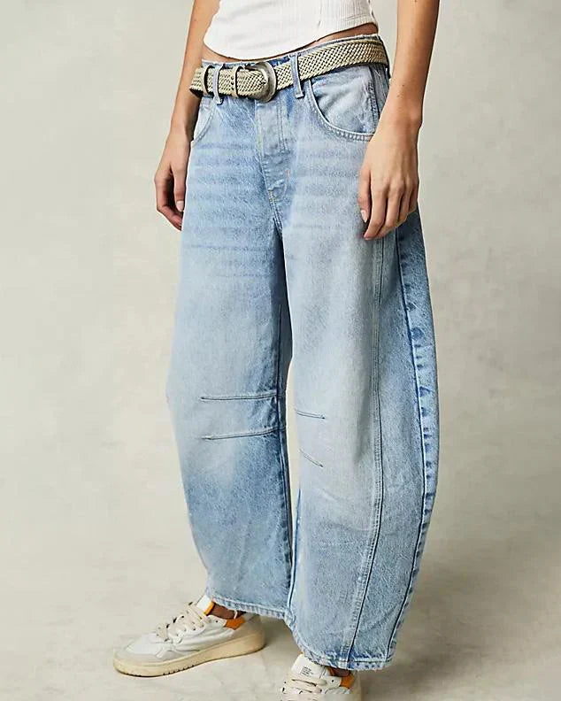 Jean baggy femme à jambes larges – Pantalon en denim taille haute style vintage pour streetwear et usage quotidien
