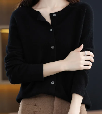 Rochelle - Cardigan à col en O Pull pour femme