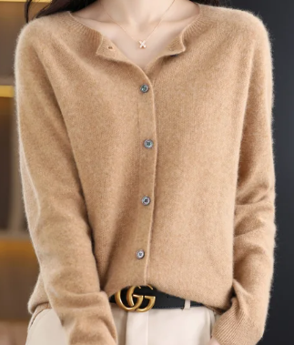 Rochelle - Cardigan à col en O Pull pour femme