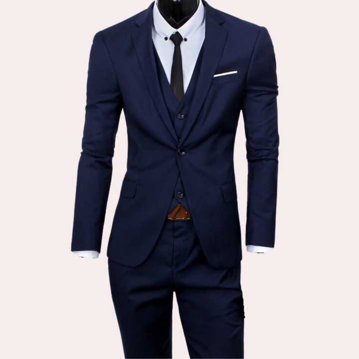 Costume élégant 3 pièces pour homme – Veste slim fit, gilet & pantalon pour affaires, mariage & occasions spéciales