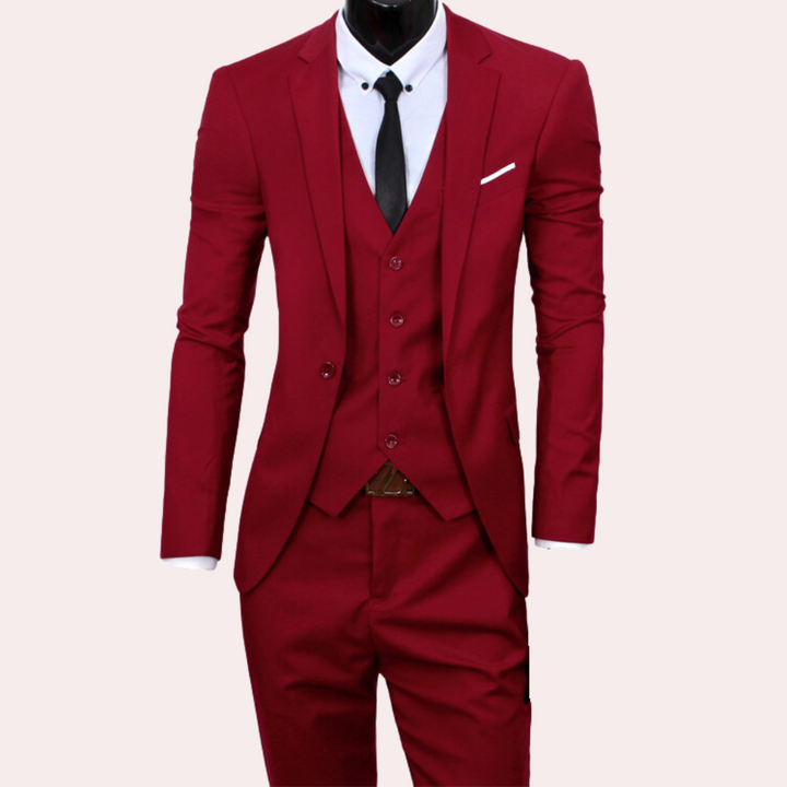 Costume élégant 3 pièces pour homme – Veste slim fit, gilet & pantalon pour affaires, mariage & occasions spéciales