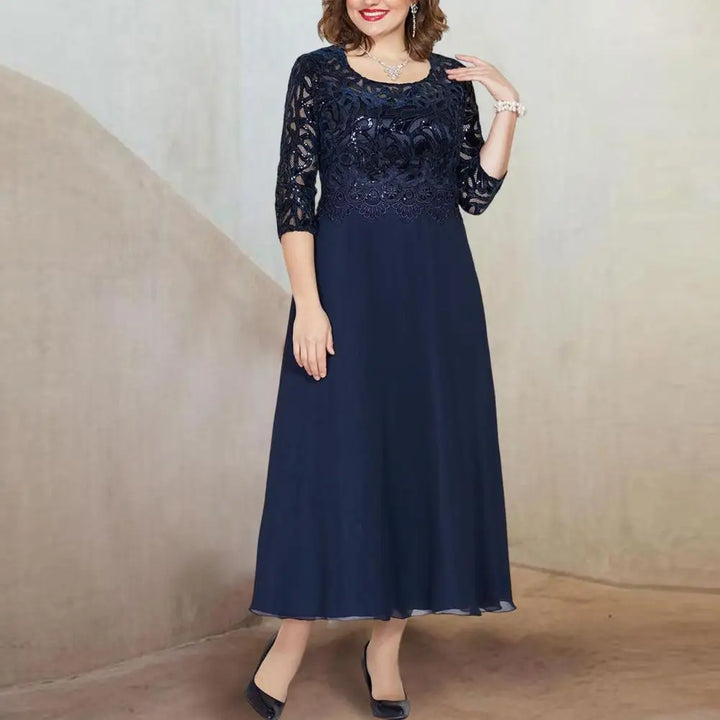 Juliann - Robe en chiffon à dentelle grande taille