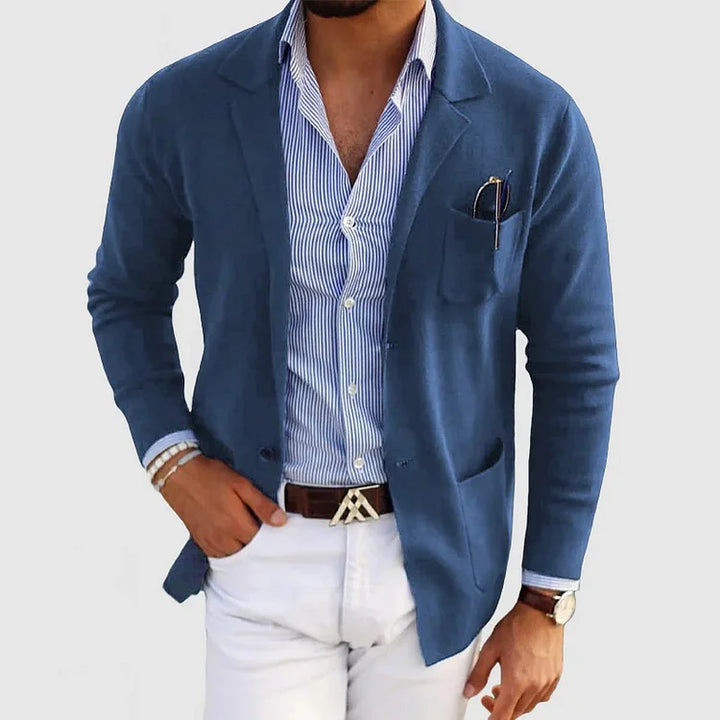 Blazer da uomo casual slim fit – giacca leggera con stretch e rever per business, tempo libero e look estivi smart