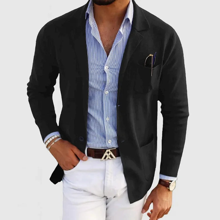 Blazer da uomo casual slim fit – giacca leggera con stretch e rever per business, tempo libero e look estivi smart