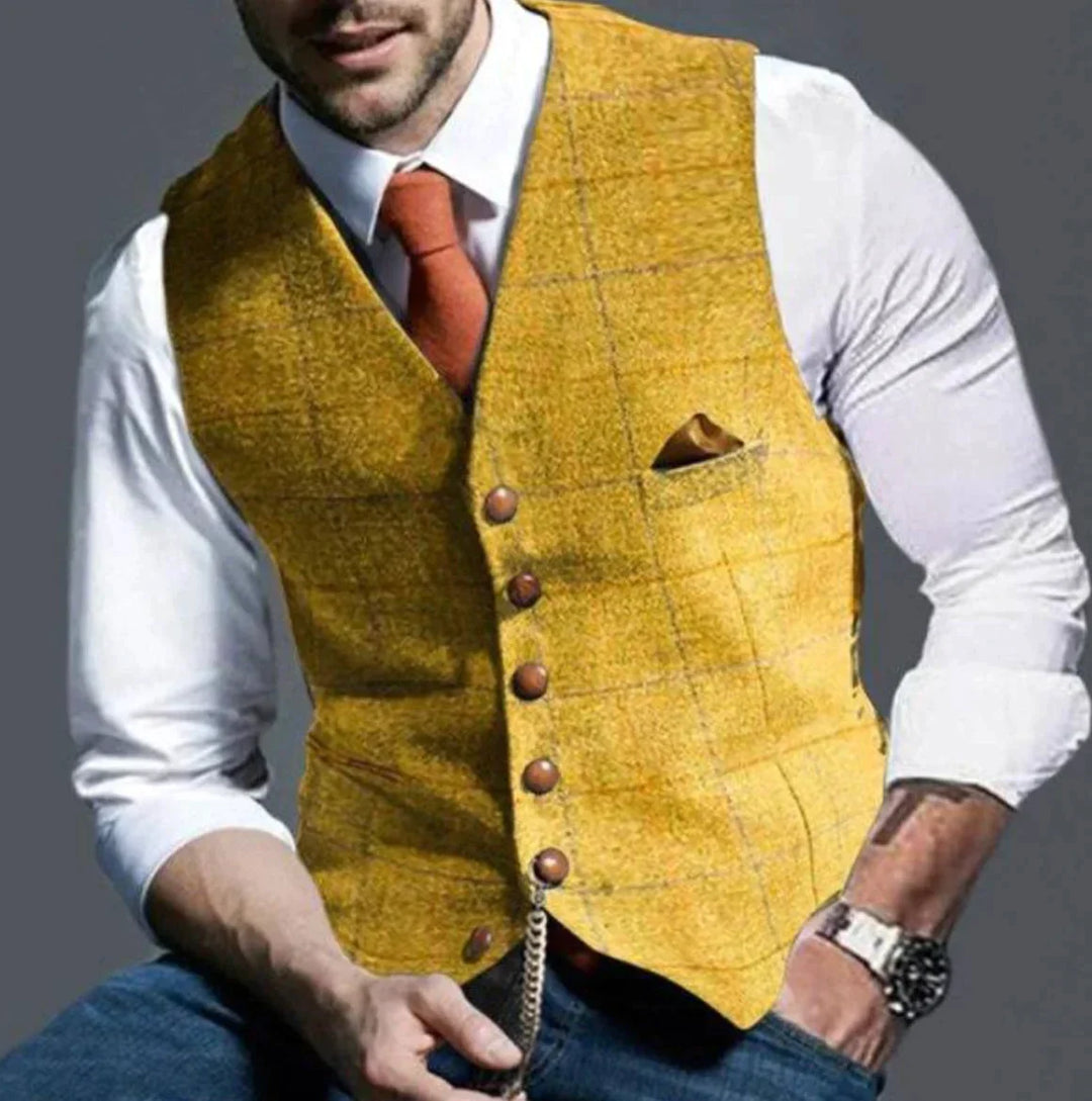 Mateo - elegante gilet a quadri di stile per uomo