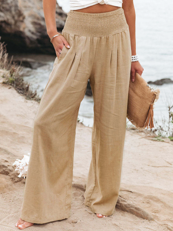 EaseFit - Pantalon ample uni à taille élastique