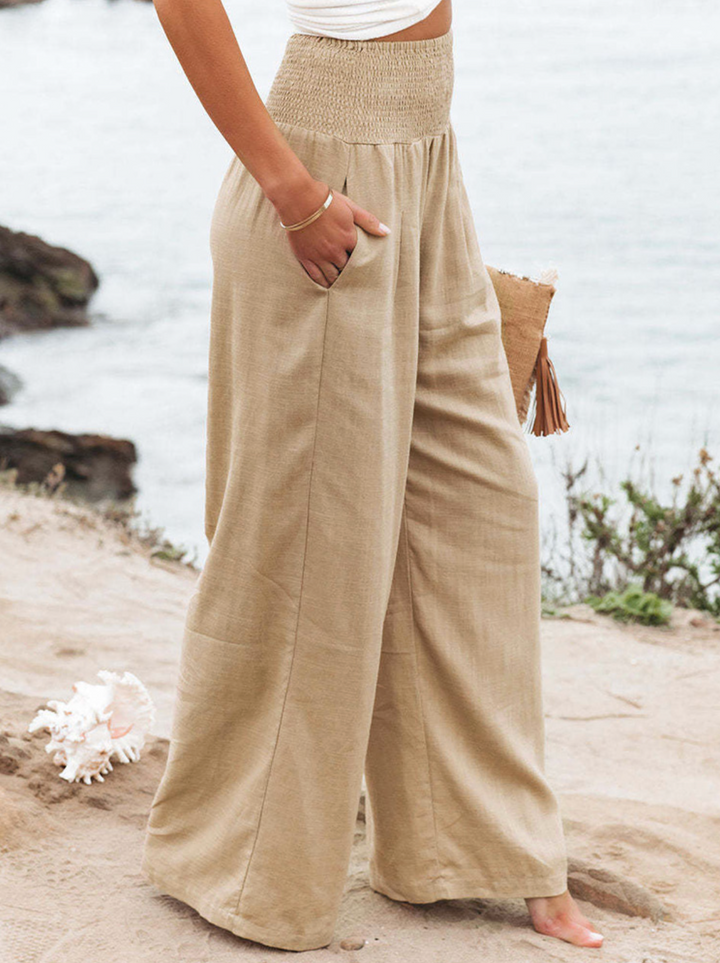 EaseFit - Pantalon ample uni à taille élastique