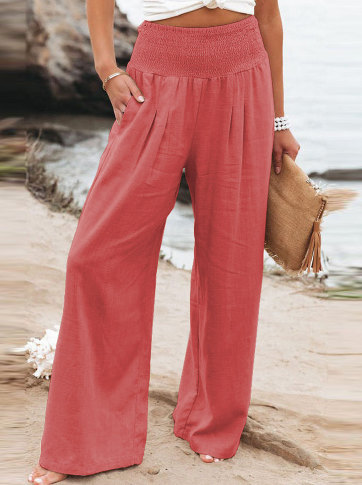 EaseFit - Pantalon ample uni à taille élastique