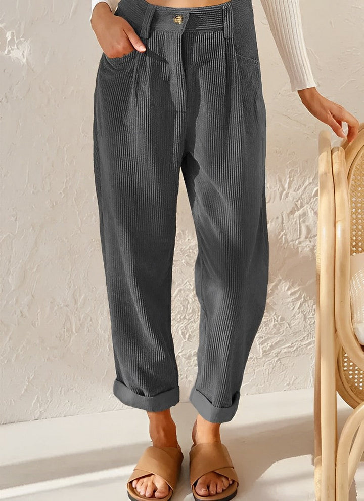 JANA - Pantalon en velours côtelé à la mode