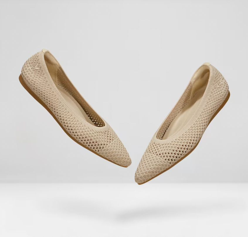 Ballerines pour femmes avec dentelle – Ballerines respirantes avec confort élastique pour bureau, loisirs et quotidien