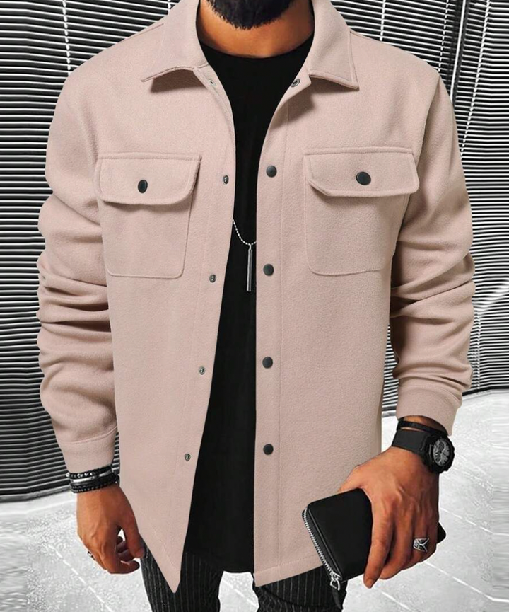 Herren Overshirt mit Druckknöpfen – Langarm Hemdjacke mit Brusttaschen – Streetstyle & Casual Layer Look