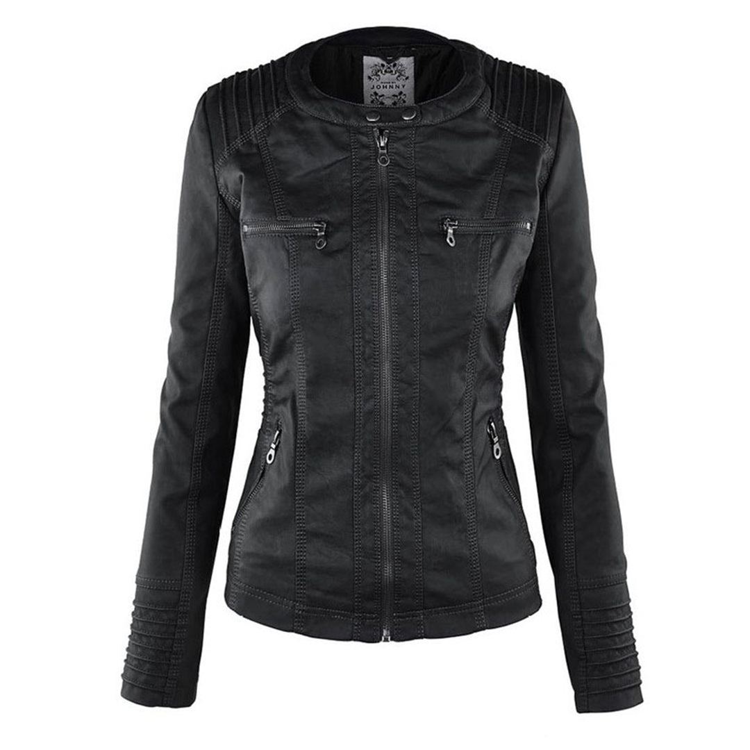 Casual Kapuzen-Lederjacke Für Damen | Perfekt für Lässige Tage