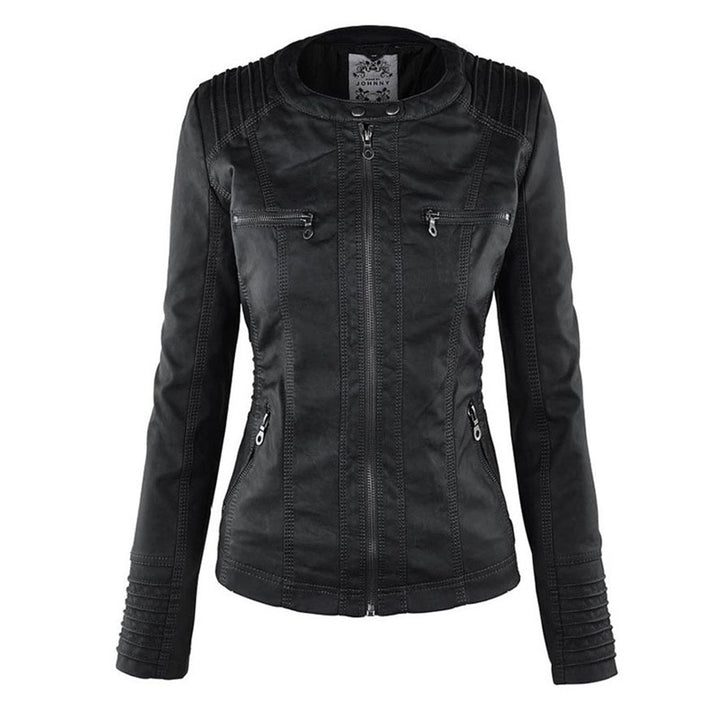 Casual Kapuzen-Lederjacke Für Damen | Perfekt für Lässige Tage