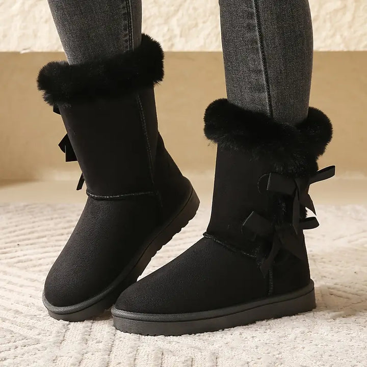 Women's Snow Boots Classic Mid-Length Fur-Lined Fashion Winter Boots