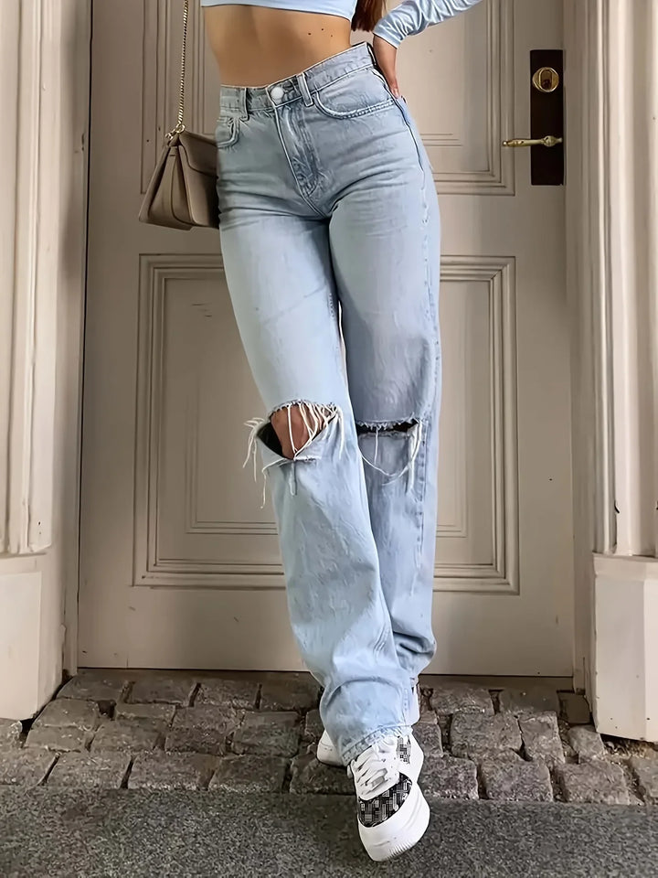 Isla - Pantalon en denim déchiré de loisirs