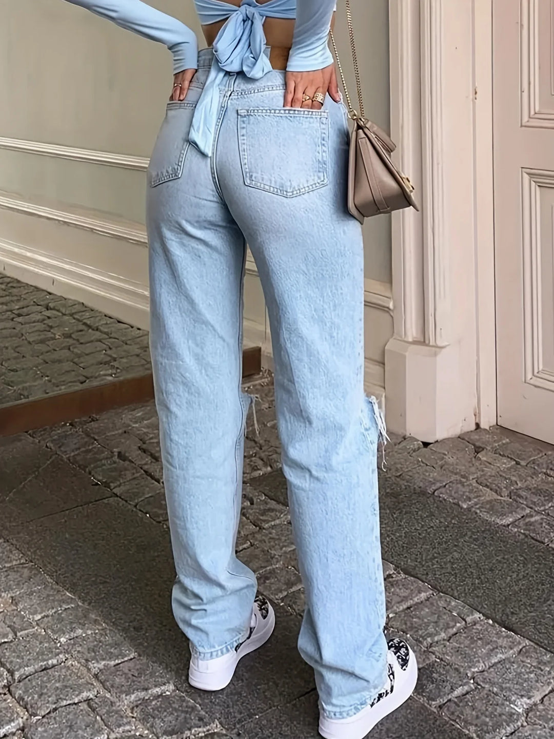 Isla - Pantalon en denim déchiré de loisirs